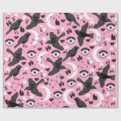  Black Raven Wrapping Paper Geschenkpapier (Flach)