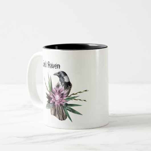 Black Raven Zweifarbige Tasse (Vorderseite Links)