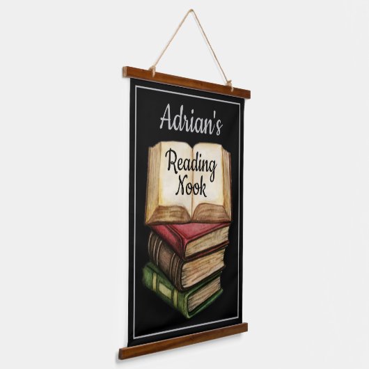 Black Reading Nook Wandteppich Mit Holzrahmen (Gewinkelt)