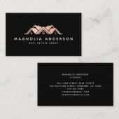 Black Real Anwesen Agent Rose Gold Brushed Metal Visitenkarte (Vorne/Hinten)