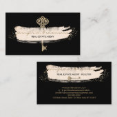 Black Real Anwesen Retro Gold Key Visitenkarte (Vorne/Hinten)