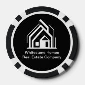 Black Real Estate Company Custom Realtor Pokerchips (Rückseite)