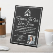 Black Real Estate Company Customized Open House Sockelschild (In SItu)