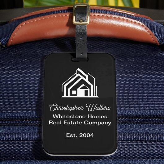 Black Real Estate Company Customized Realtor Gepäckanhänger (Vorderseite Insitu 2)