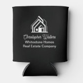 Black Real Estate Company Personalized Realtor Dosenkühler (Vorderseite)
