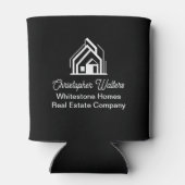 Black Real Estate Company Personalized Realtor Dosenkühler (Rückseite)