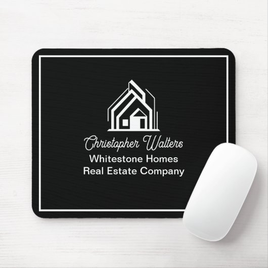 Black Real Estate Company Personalized Realtor Mousepad (Mit Mouse)
