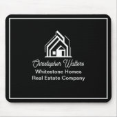 Black Real Estate Company Personalized Realtor Mousepad (Vorne)