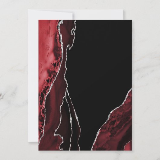 Black Red Agate 60. Geburtstag Einladung (Rückseite)