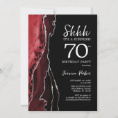 Black Red Agate Überraschung 70. Geburtstag Einladung (Vorderseite)