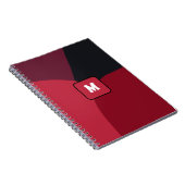 Black Red and Hot pink abstract pattern monogram Notizblock (Rechte Seite)