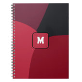 Black Red and Hot pink abstract pattern monogram  Notizblock (Vorderseite)