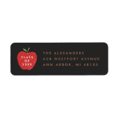 Black Red Apple Preschool Graduation Address Label (Vorne)