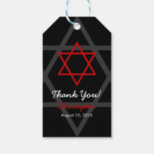 Black Red Bar Mitzvah Vielen Dank für Ihre Unterst Geschenkanhänger