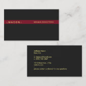 Black Red Bar Visitenkarte (Vorne/Hinten)