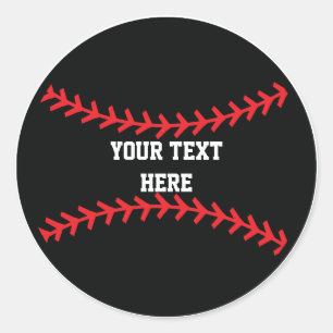 Black Red Baseball Sport Geburtstagsparty Sticker