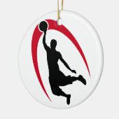 Black Red Basketball Personalisiert Keramikornament (Links)