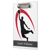 Black Red Basketball Personalisiert Klemmbrett (Links)