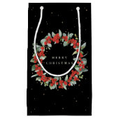 Black Red Berry+Eucalyptus Christmas/Holiday Kleine Geschenktüte (Vorderseite)