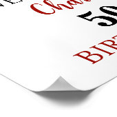 Black Red Birthday Party Custom 12x18 Foto Poster (Ecke)