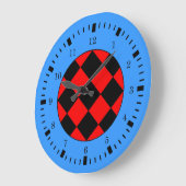 Black Red Blue Racing Thema Wall Clock Große Wanduhr (Winkel)