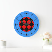 Black Red Blue Racing Thema Wall Clock Große Wanduhr (Zuhause)