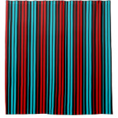 Black Red Blue Stripes Pattern   Duschvorhang (Vorderseite)