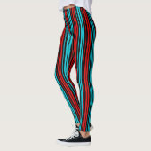 Black Red Blue Stripes Pattern   Leggings (Links)