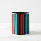Black Red Blue Stripes Pattern   Tasse (Zentrum)