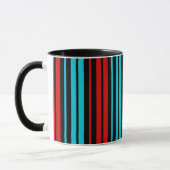 Black Red Blue Stripes Pattern   Tasse (Links)