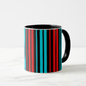 Black Red Blue Stripes Pattern   Tasse (VorderseiteRechts)