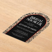 Black Red Blüh Dark Gothic Hexe Brautparty Acryleinladungen (Ablage )