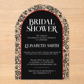 Black Red Blüh Dark Gothic Hexe Brautparty Acryleinladungen (Vorderseite)