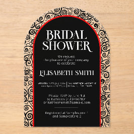 Black Red Blüh Dark Gothic Hexe Brautparty Acryleinladungen