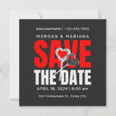 Black Red Bold Save the Date Liebe Theme (Vorderseite)