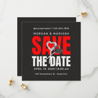 Black Red Bold Save the Date Liebe Theme