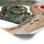 Black Red Brown Green Moderne Abstrakte Kunst Tren Poster (Ecke)