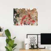 Black Red Brown Green Moderne Abstrakte Kunst Tren Poster (Heimbüro)