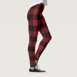 Black Red Buffalo Kariert Karo Leggings Moderne<br><div class="desc">Kariertes MIGNED-Design für Schwarz und Rot</div>