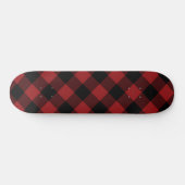 Black Red Buffalo Kariert Karo Skateboard Geschenk (Horizontal)