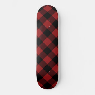 Black Red Buffalo Kariert Karo Skateboard Geschenk