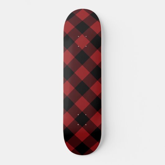 Black Red Buffalo Kariert Karo Skateboard Geschenk (Vorderseite)