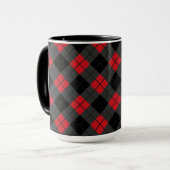 Black Red Buffalo Kariert Karo Tasse (Vorderseite Links)