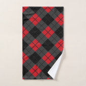 Black Red Buffalo Karierter Karo Badetuch Set (Handtuch)