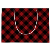 Black Red Buffalo Karierter Karo Geschenktasche Große Geschenktüte (Vorderseite)