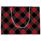 Black Red Buffalo Karierter Karo Geschenktasche Große Geschenktüte (Rückseite)