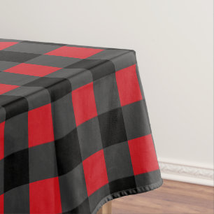 Black Red Buffalo Karierter Karo Tableteclout Tischdecke