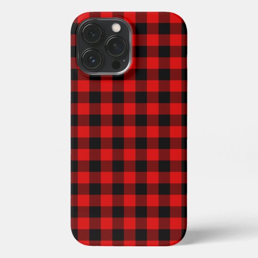 Black Red Buffalo Lumberjack Karierter Karo Muster iPhone Hülle (Rückseite)