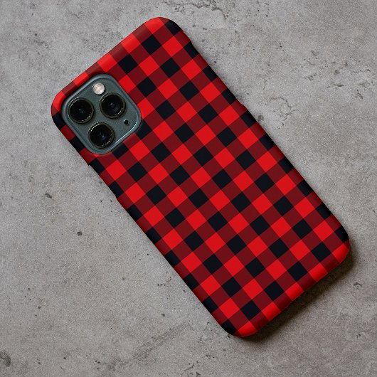 Black Red Buffalo Lumberjack Karierter Karo Muster iPhone Hülle