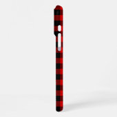 Black Red Buffalo Lumberjack Karierter Karo Muster iPhone Hülle (Linke Seite)